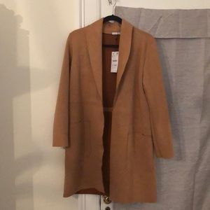 NWT Zara camel faux suede coat